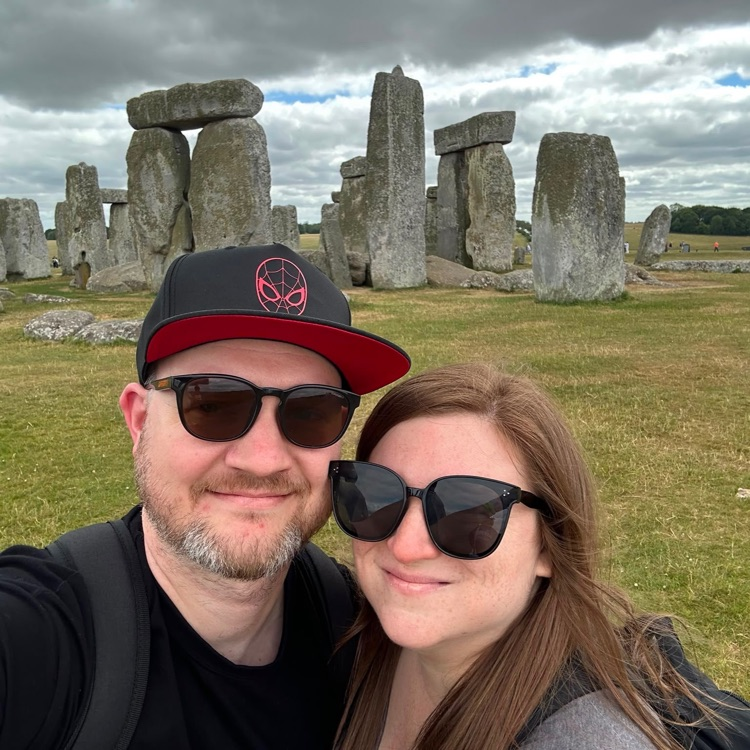 selfie in front of Stonehenge