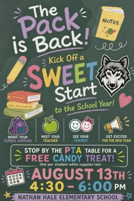 Back to School Night Flyer with colorful text on a green background