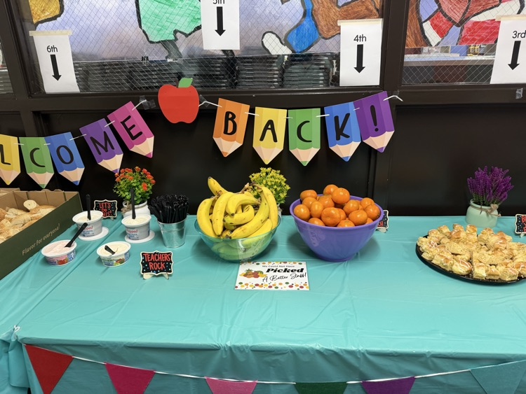 table with food on it 