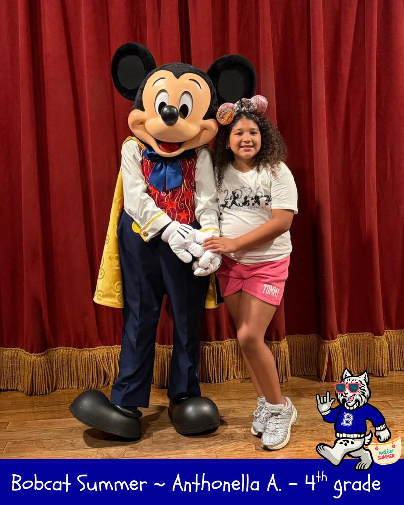 Bobcat Summer - Anthonella A. - 4th Grade. Girl with Mickey Mouse