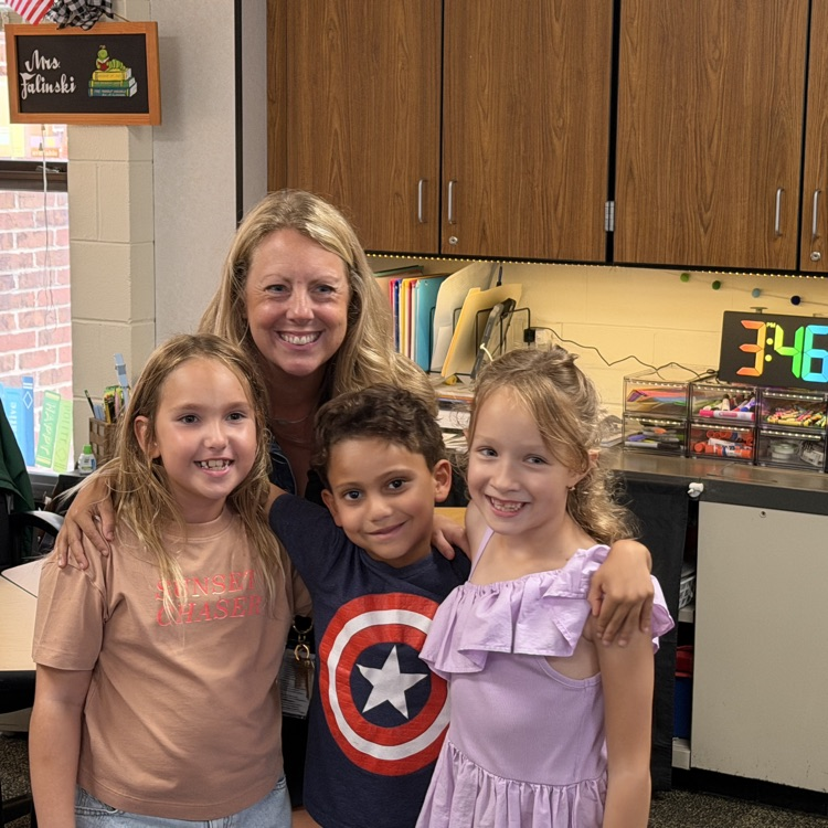 Teacher with students