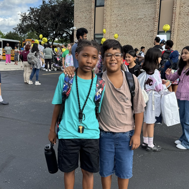 students posing for first day picture