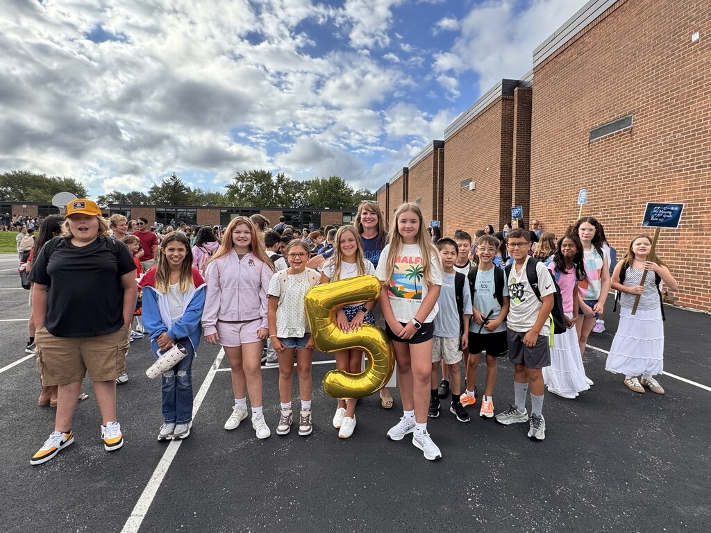 Ms. Meservey with students