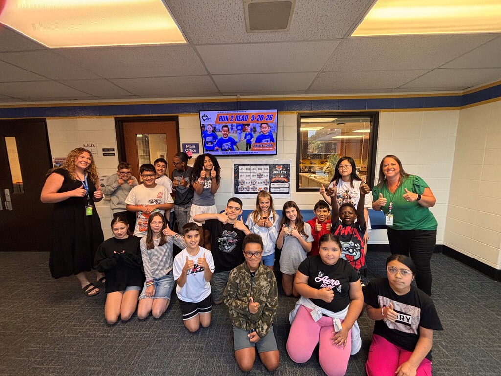 Mrs. Hayward's class celebrating their stamp
