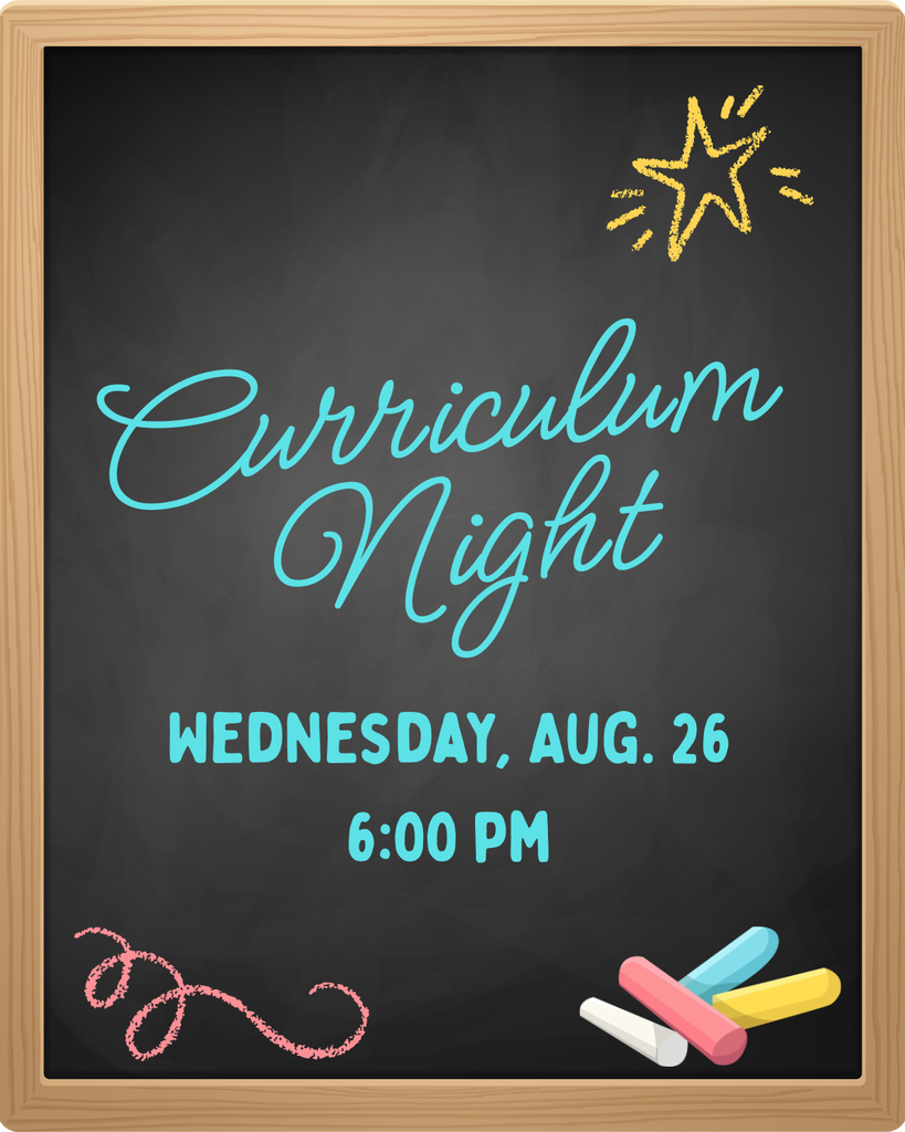 Chalkboard with Curriculum Night on it
