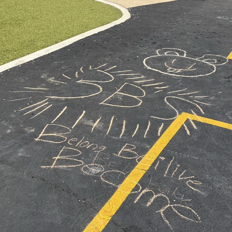 chalk art that says Belong, Believe, Becomr