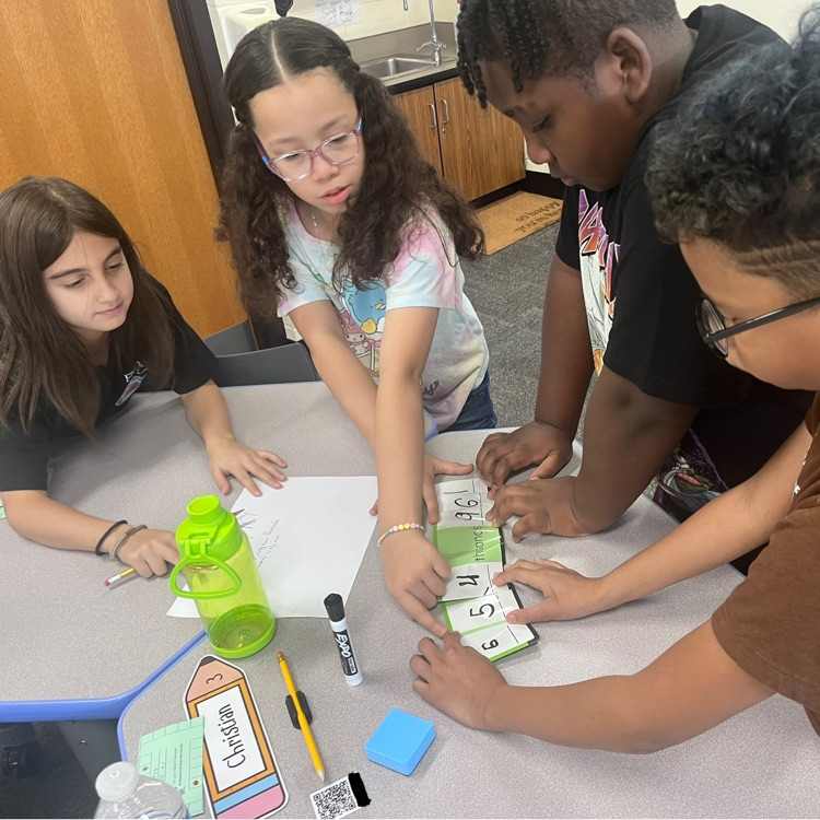students working in a group