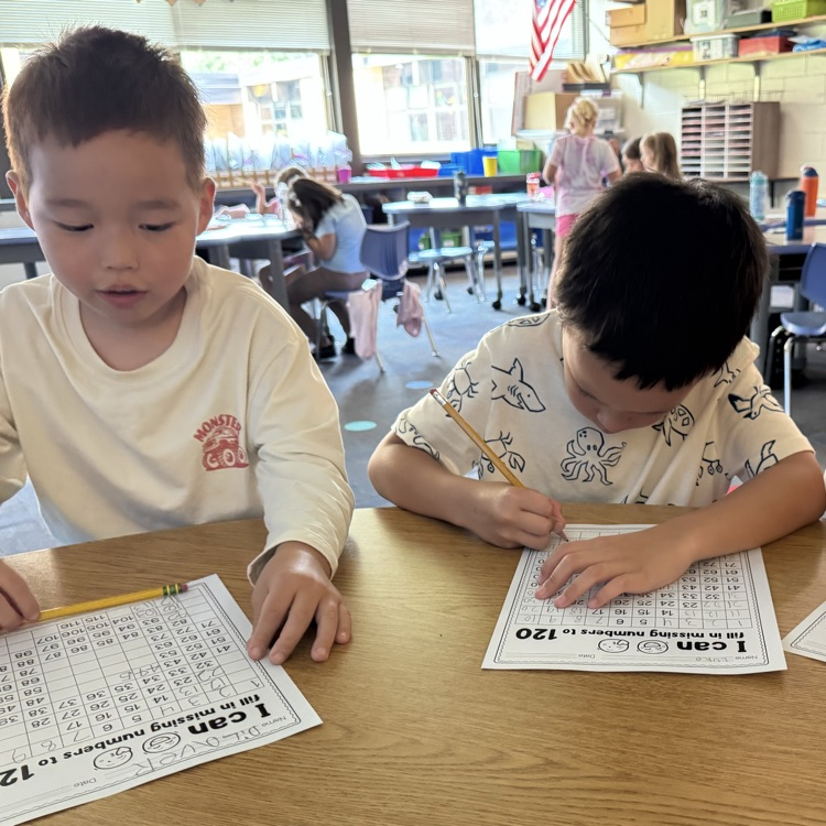 two students working on a math activity