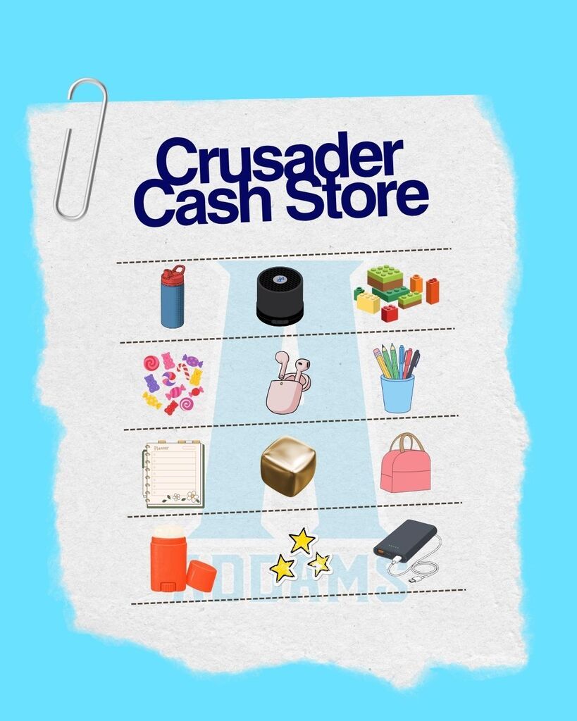 crusader cash store menu with items you can buy from the store