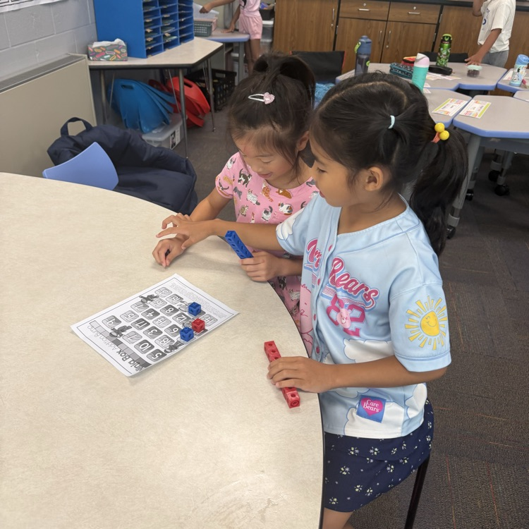 two students working together