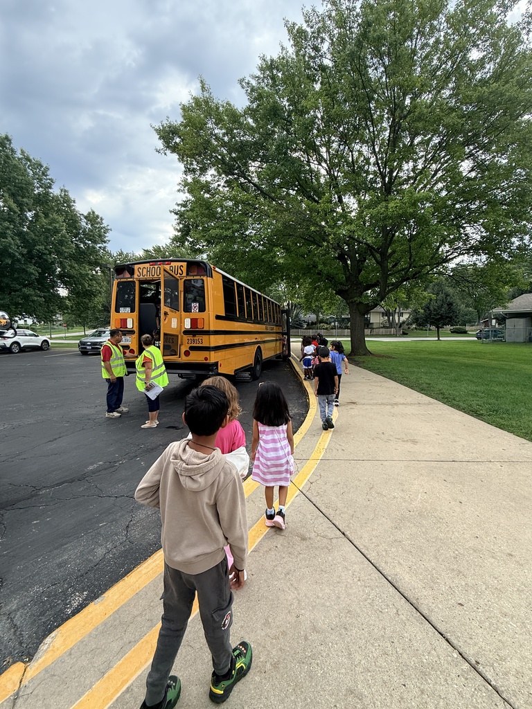 Kids walking to bus