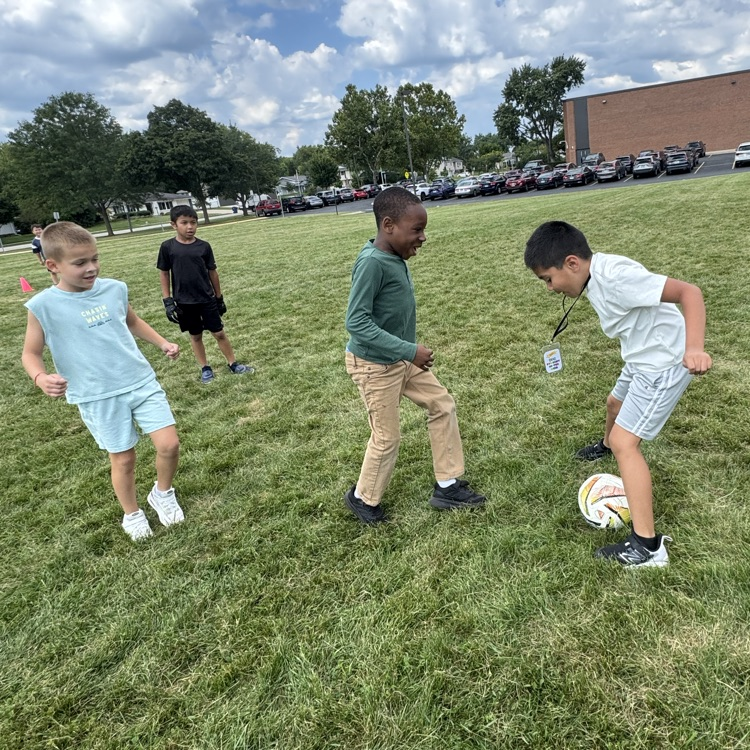 Group playing soccer