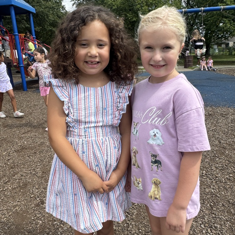 Two second graders at the park.