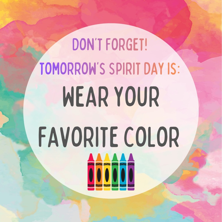 spirit day reminder - favorite color