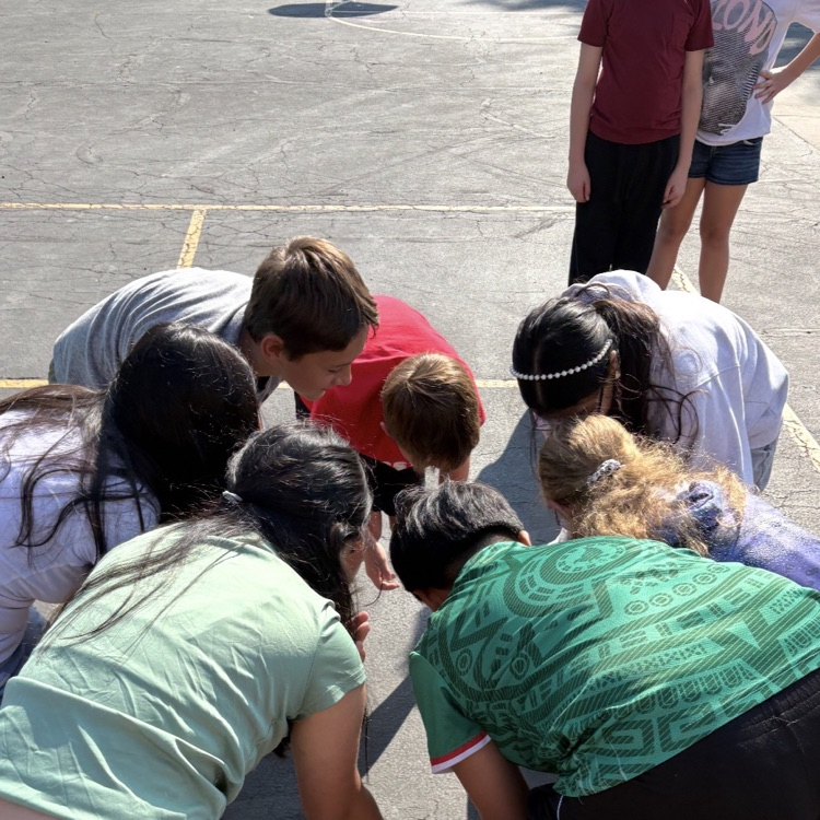 6th graders exploring together. 