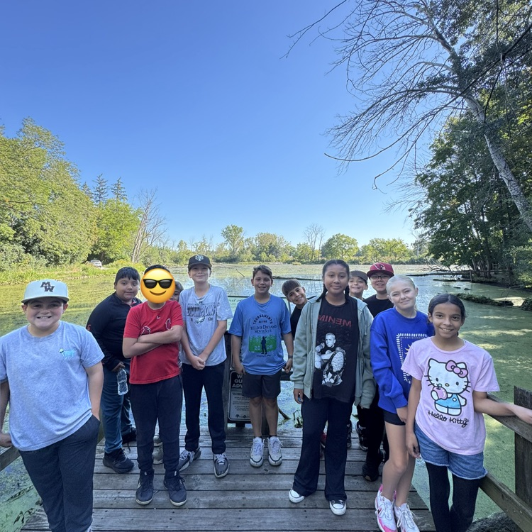 Group of students on the bridge.
