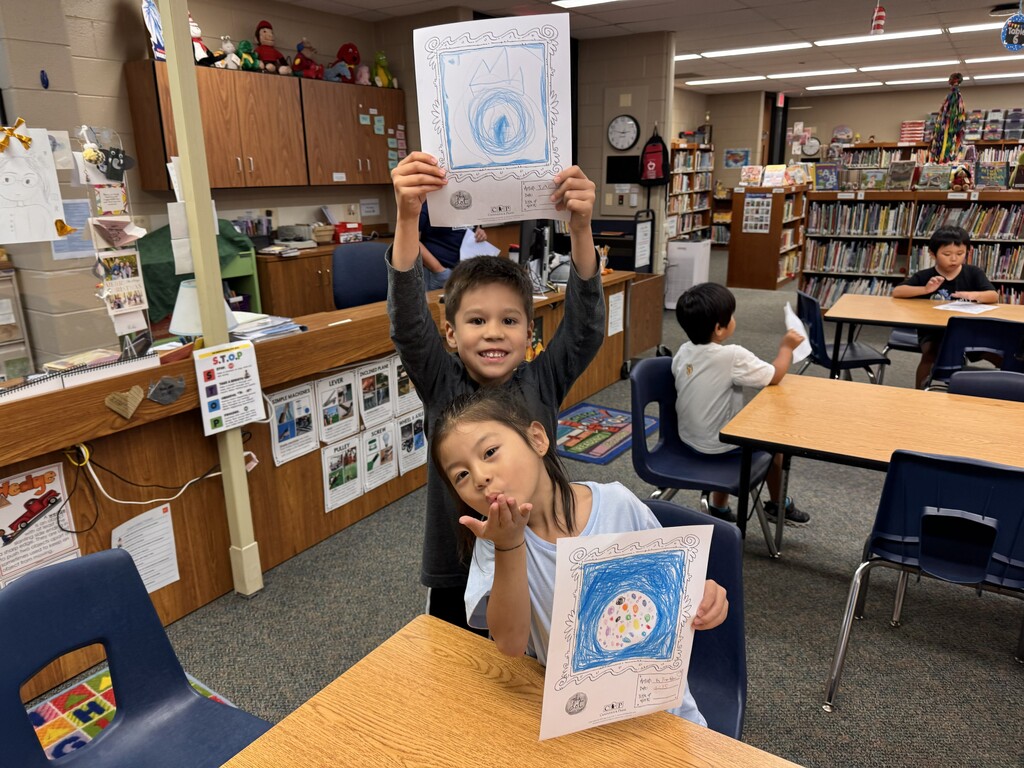 Students with creations