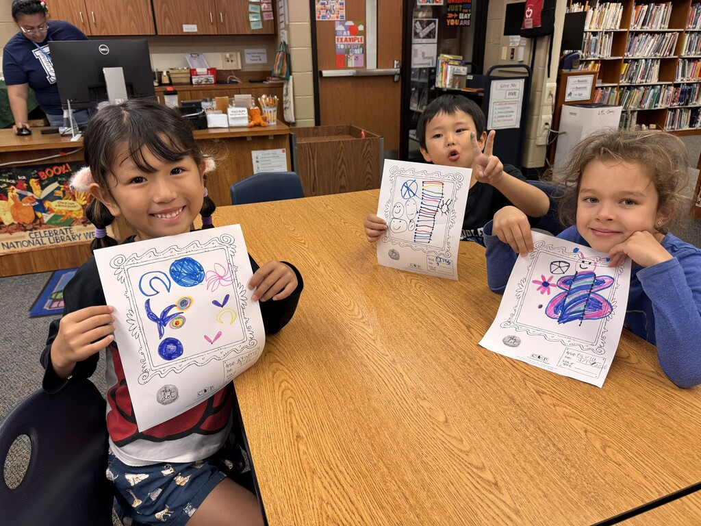 Students with creations