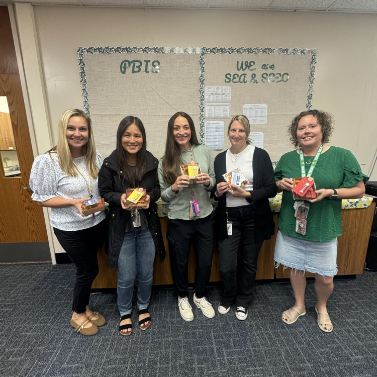 Teachers with their fruit and chapstick surprise. 