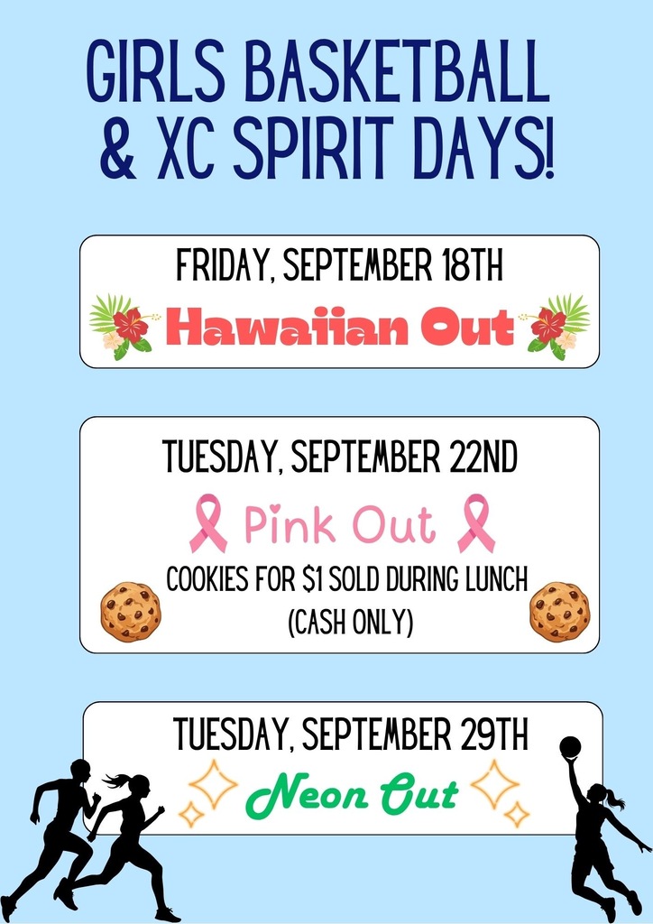 A promotional flyer on upcoming spirit days
