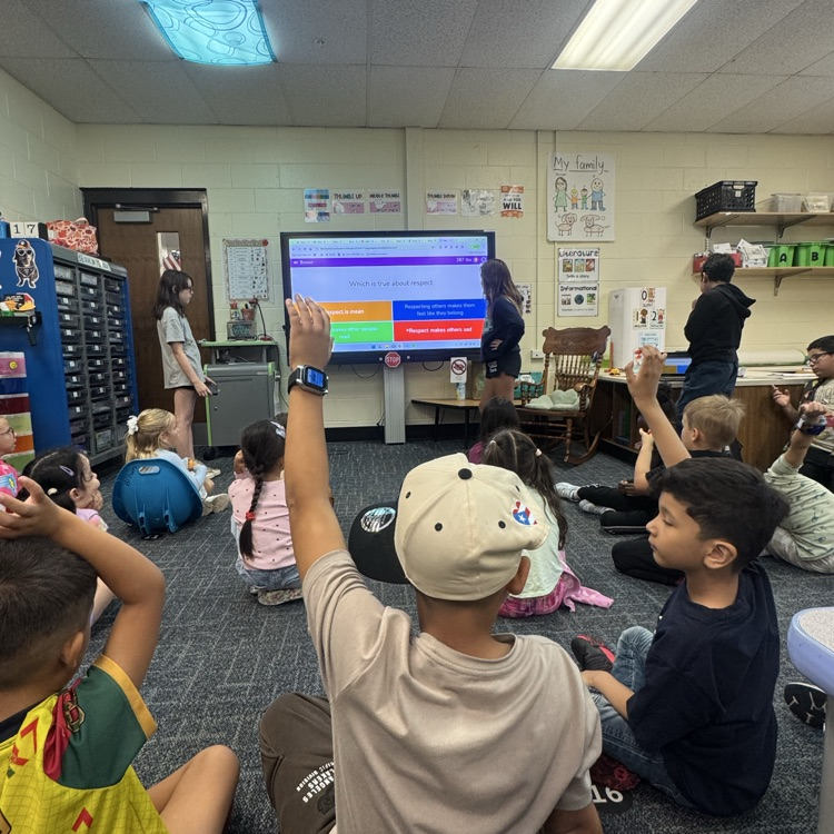 5th graders presenting about respect. 