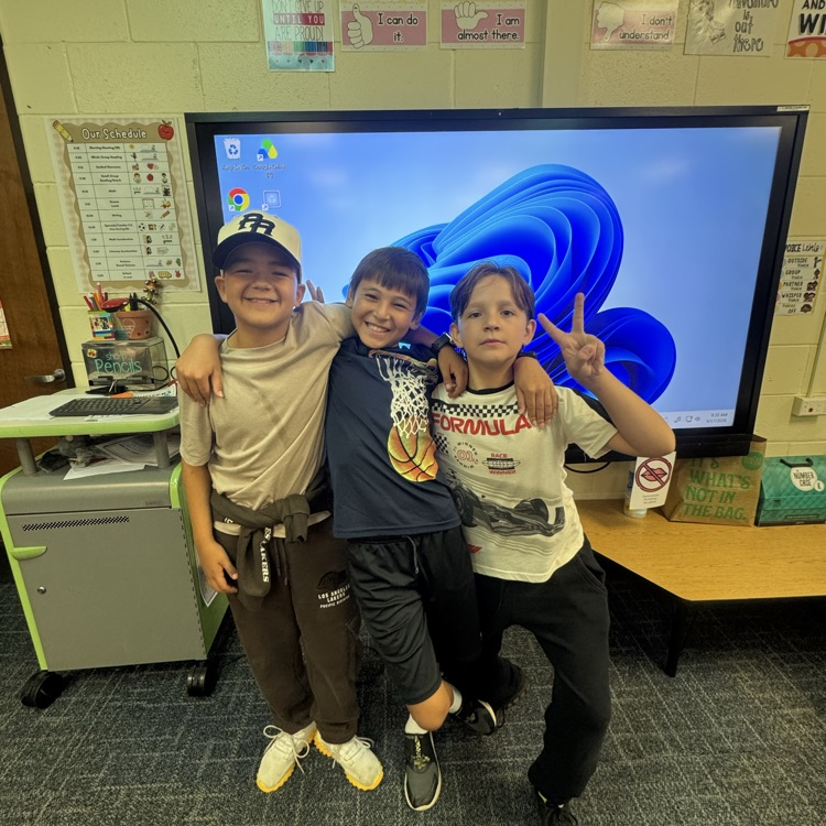 Group of 5th graders before their respect presentation. 
