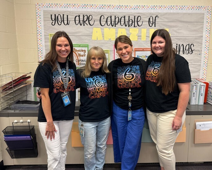 Photo of Mrs. VanAcker, Ms. Schwartz, Mrs. Finnander, Mrs. Sargent