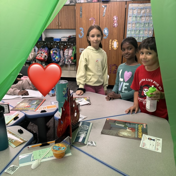 students in a tent