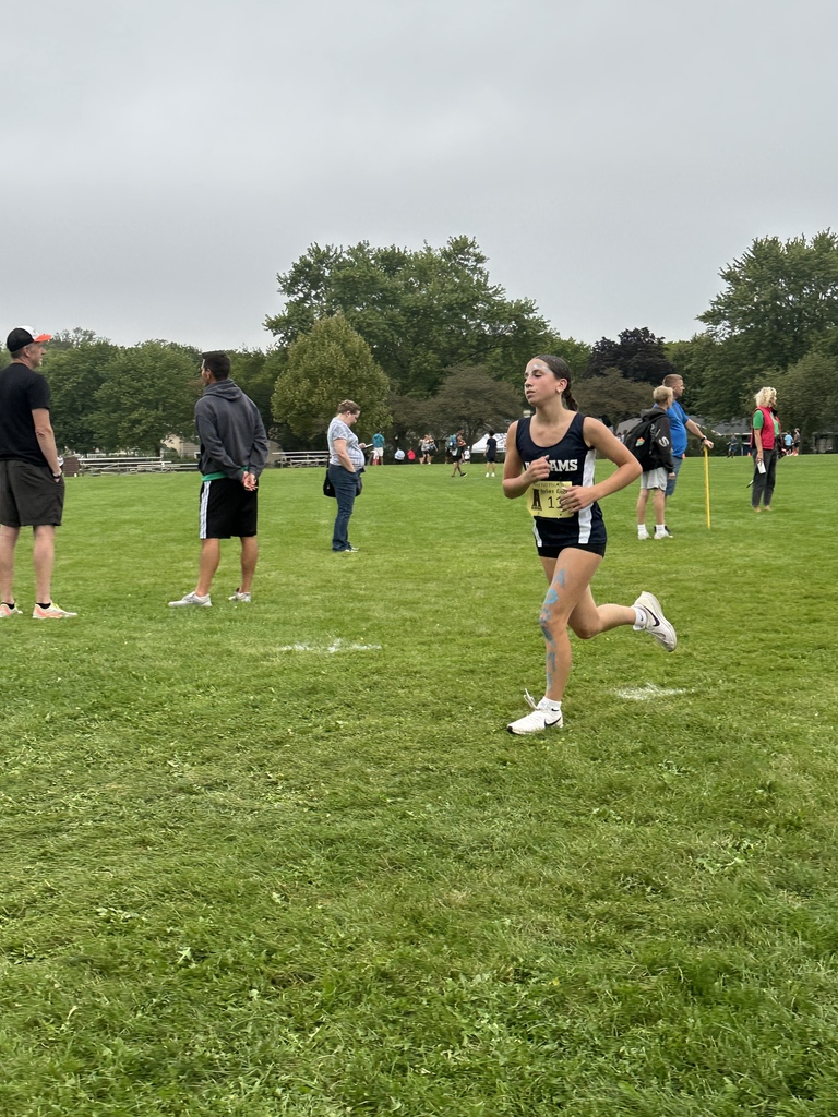 A student in cross country running