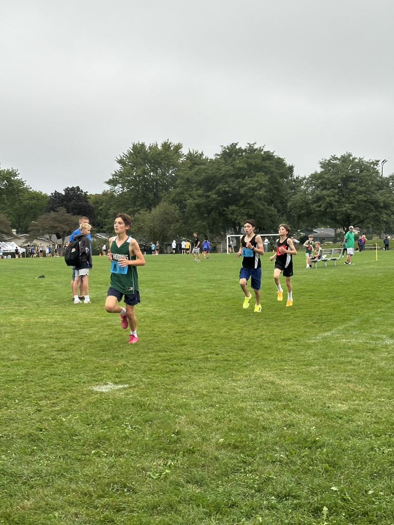 A student in cross country running