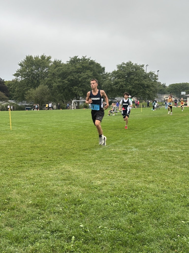 A student in cross country running