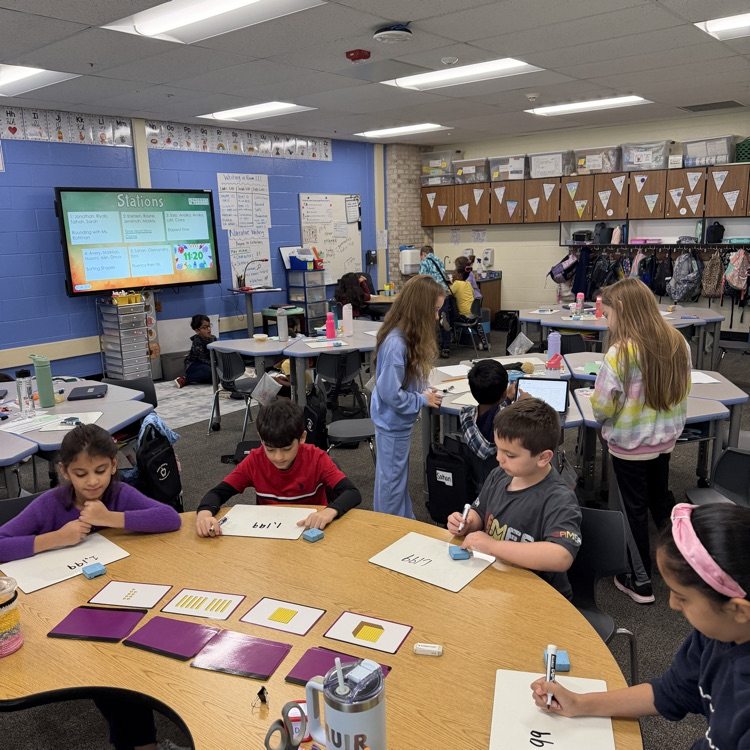 student working in small groups