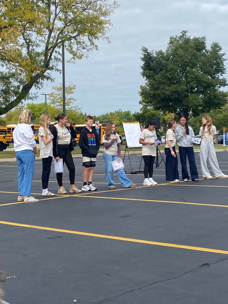 A group of students presenting