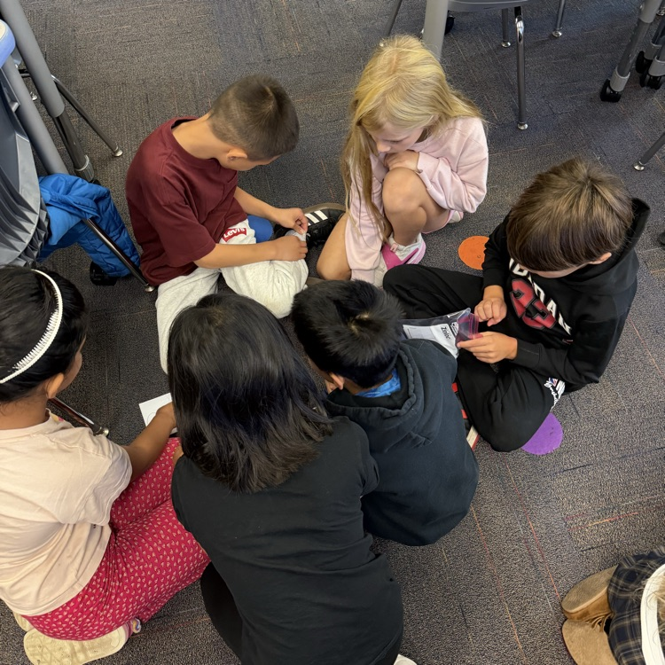 students working on math activity