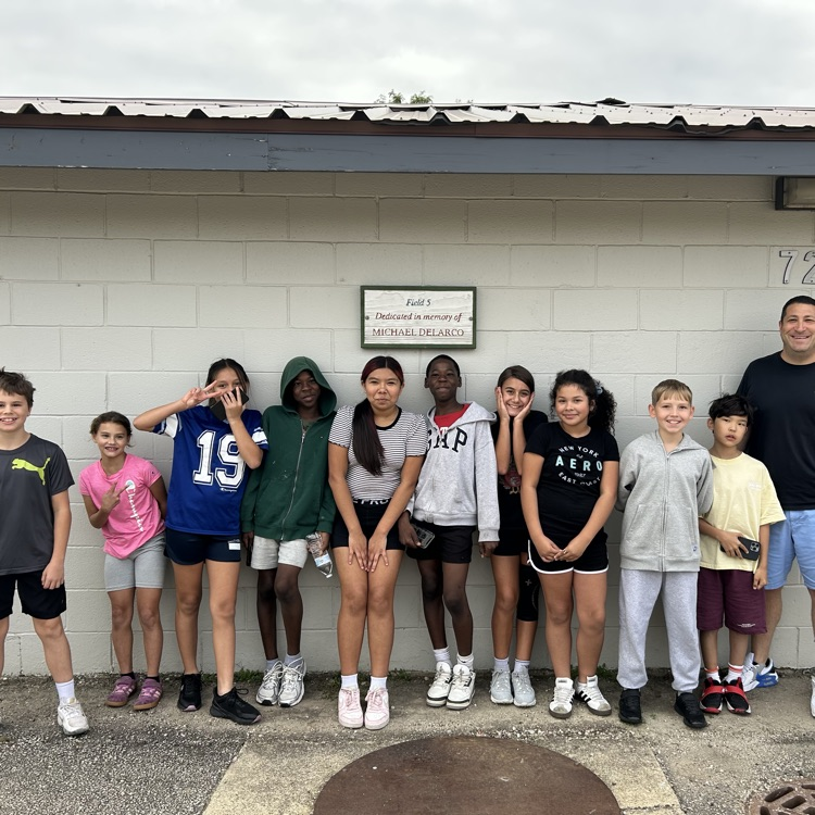 Sixth graders posing at Addams cross country