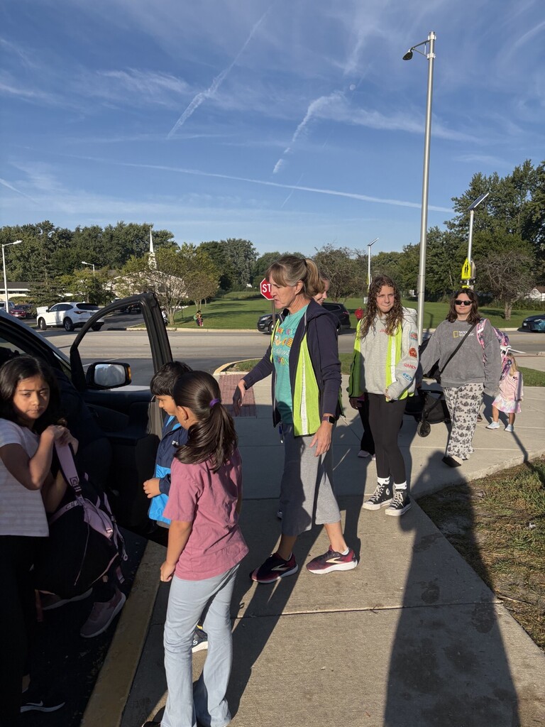 Helping students out of thier cars