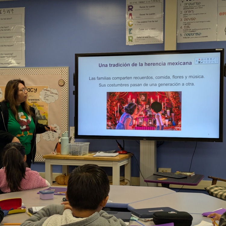 A 3rd grader’s mom sharing about Día de Muertos