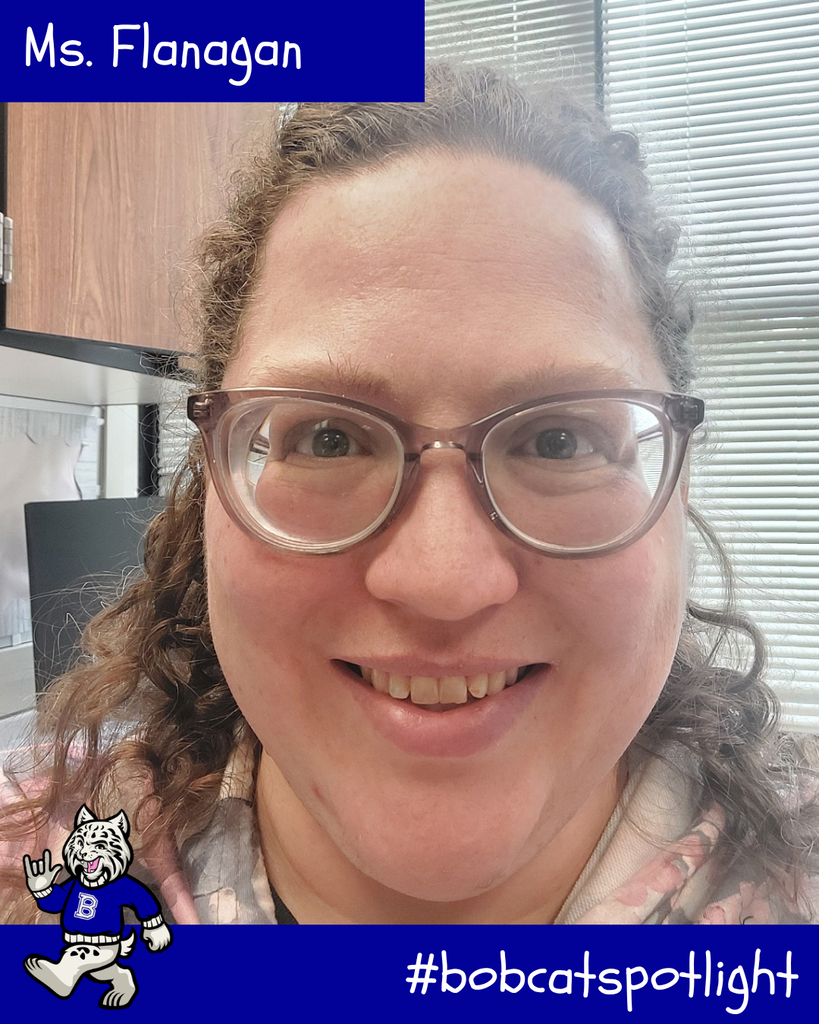 Ms. Flanagan profile picture, Bobby the Bobcat cartoon, #bobcatspotlight