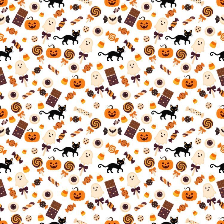 candy corns, cats, and candy background