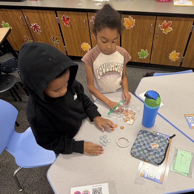 students working with money
