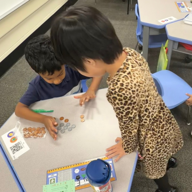 students working with money