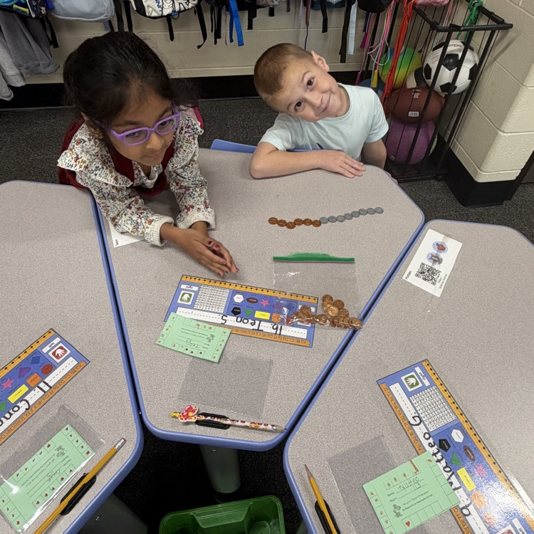 students working with money