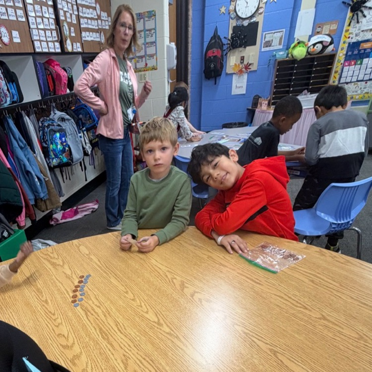 students working with money