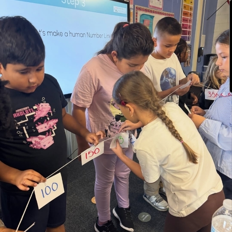 kids putting numbers in order