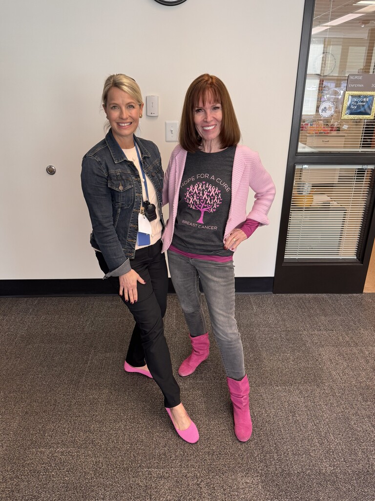 Staff wearing pink