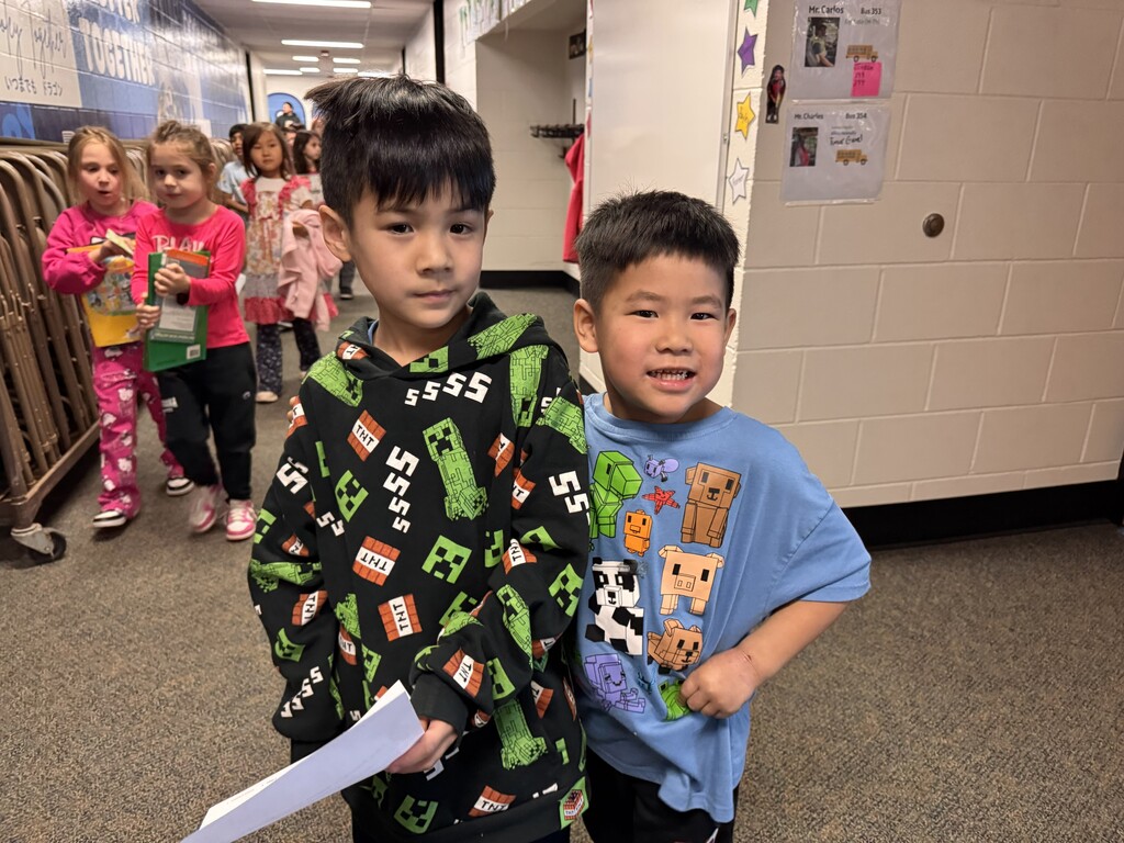Brothers in the hallway