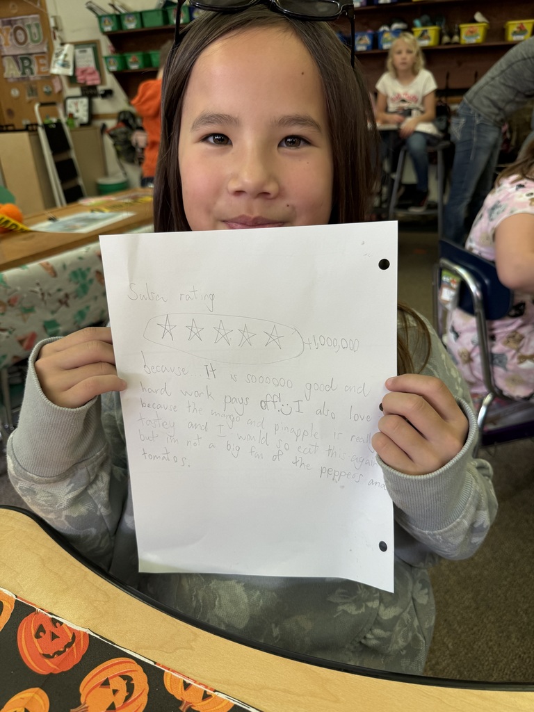 A student's salsa rating and explanation of why.