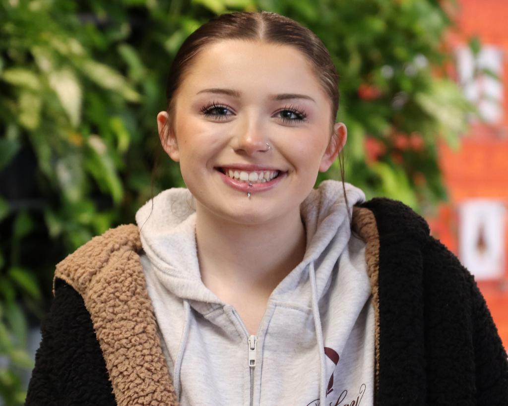 Girl smiling in portrait