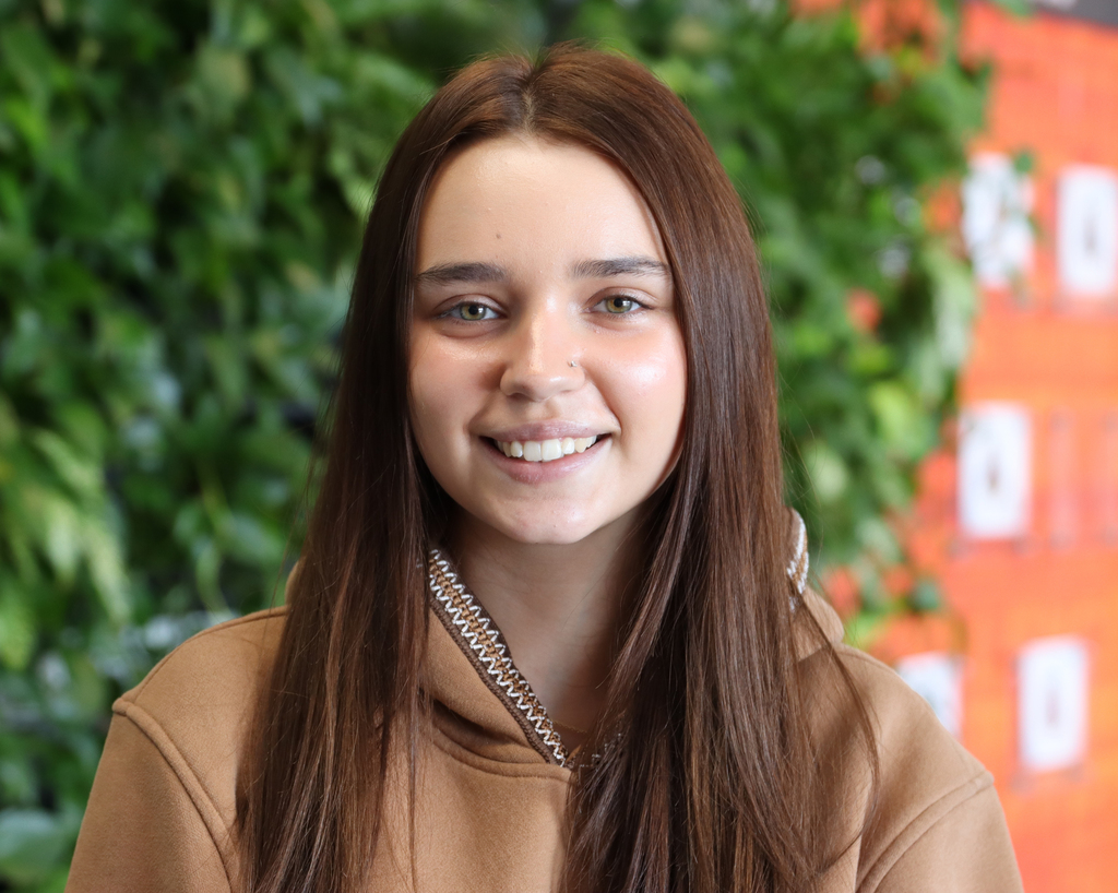Girl smiling in portrait