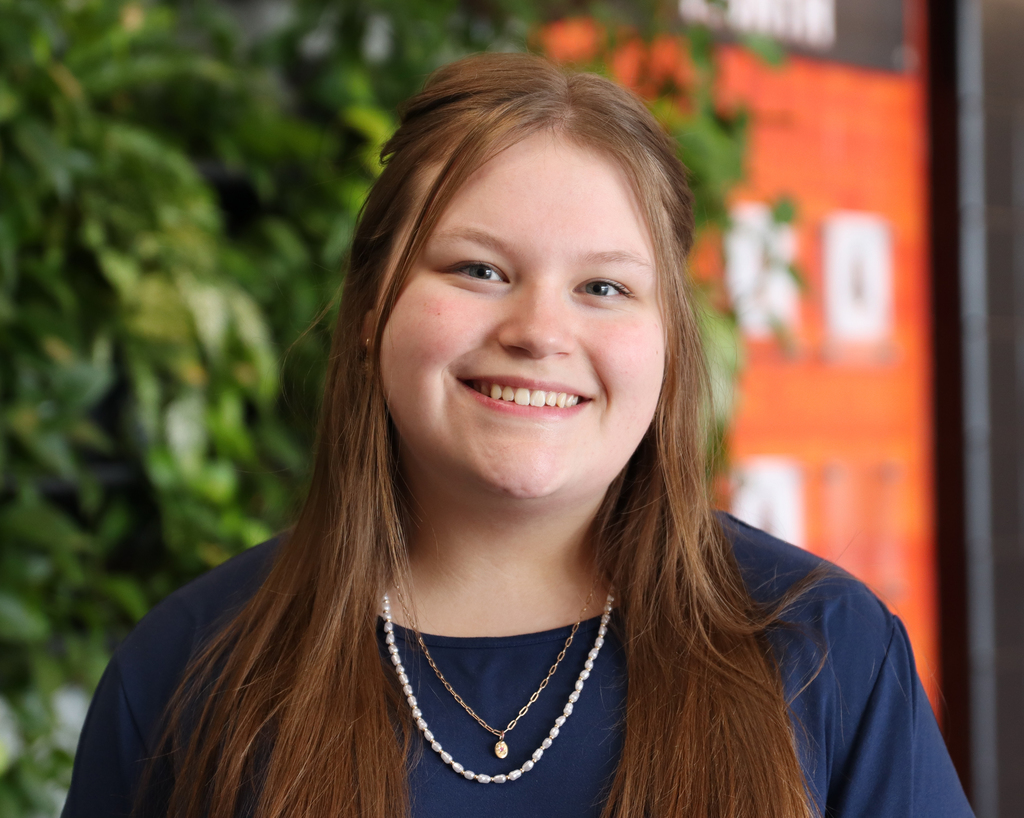 Girl smiling in portrait